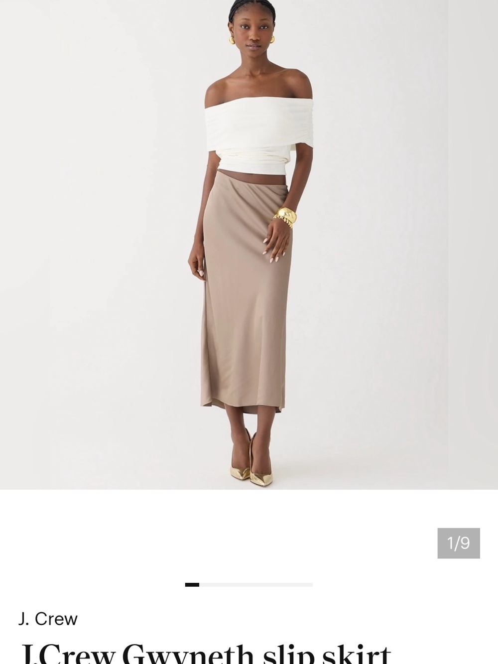 J. Crew Midi Slip Skirt in BLACK